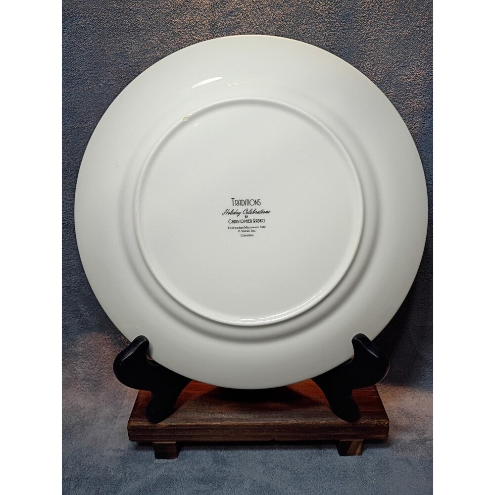 Christopher Radko Traditions Holiday Celebrations Set 4 Dinner Plates Christmas - Picture 7 of 10